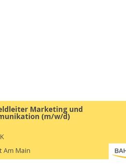 Geschäftsfeldleiter Marketing und Marktkommunikation (m/w/d) - Frankfurt (Main)