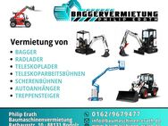 Baumaschinen Vermietung, Autoanhänger,Bagger mieten, Radlader, Teleskoplader, Arbeitsbühne, Teleskoparbeitsbühne mieten - Bodolz