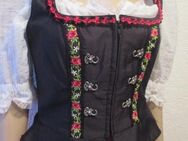 NEU * Rosen - Blüten * Nostalgie * Stickerei * Folklore * Boho * Trachten * Volks * Oktoberfest * Mieder * Blusen * Kurz * Corp * Peplum * Top "LANDHAUS NATURALLY" Gr. 34- 36/ XS- S * schwarz * rot * - Riedlingen