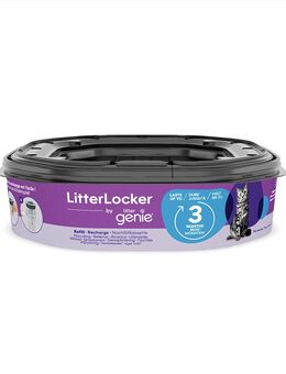 LitterLocker® Genie Katzenstreu-Entsorgungseimer, weiß - Sparpaket 3 x Nachfüllkassette (OHNE Entsorgungseimer)