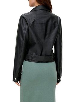 QS Lederimitatjacke mit einer Ziertasche vorne