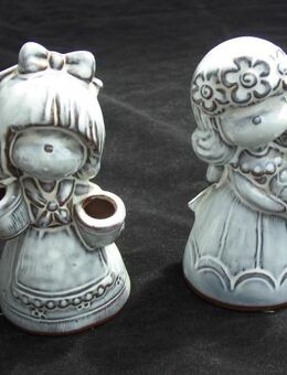 2 Keramik Figuren Mädchen Blumenmädchen Kunsthandwerk Deko  Vintage zus. 7,- - Flensburg