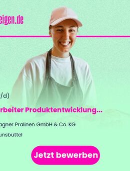 Mitarbeiter Produktentwicklung - Süßwaren / Lebensmittel (m/w/d) - Brunsbüttel