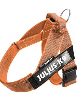 Julius-K9 IDC® Color & Grey Gurtgeschirr, orange/grau - Größe M/0: Brustumfang 58 - 76 cm