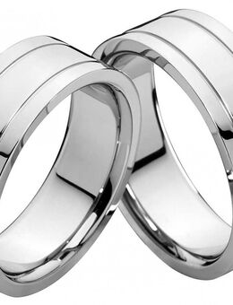 Edelstahlringe mit zwei Glanzrillen E071 ohne Stein mit Gravur - Aholming