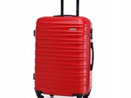 Großer Premium Koffer Reisekoffer ABS Kunststoff 96l mit Rippen rot - Wuppertal