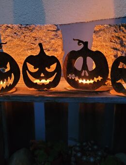 Kürbis Mini Helloween Pumpkin Edelrost Windlicht Teelicht - Kraftisried