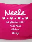 Kissen zur Geburt / personalisiertes Geburtskissen / Name und Geburtsdaten in 34516