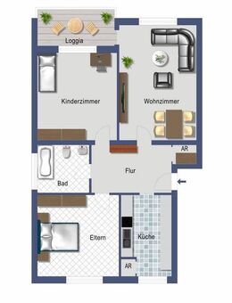 Bonn Alt-Tannenbusch. vermietete 3 ZKB mit Balkon - provisionsfrei! - Bonn