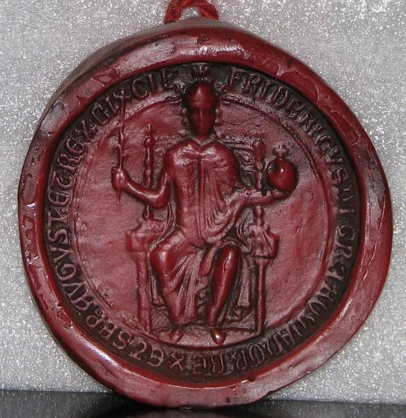 Staufer Siegel aus Wachs Friedrich II. - Spraitbach