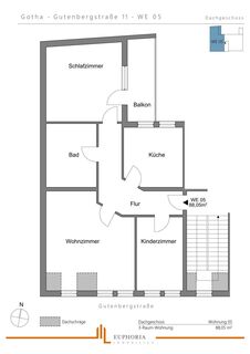 Geräumige Dachgeschosswohnung im Herzen Gothas zu vermieten