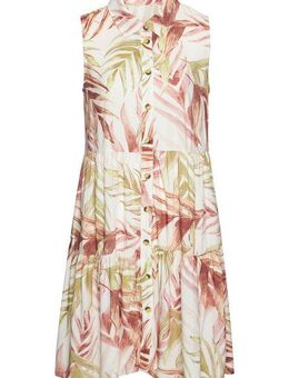 LASCANA Hemdblusenkleid mit Alloverprint und Volants, ärmelloses Sommerkleid, Strandkleid