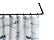 WENKO Winkelstange Universal, Fixmaß, mit Bohren, verschraubt, Aluminium, Kunststoff, Duschvorhangstange, Durchmesser 20mm