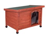 Hundehütte Woody Flachdach - Größe S: B 85 x T 57 x H 58 cm