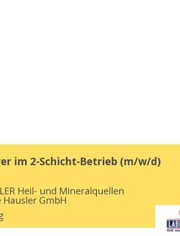 Staplerfahrer im 2-Schicht-Betrieb (m/w/d) - Schierling
