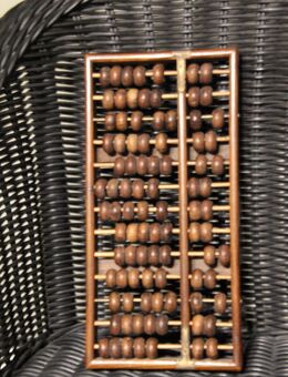 Alter Abakus aus Holz von Lotus flower brand ca. 37x18,5 cm - Köln