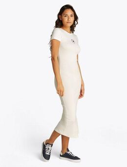 Tommy Jeans Jerseykleid TJW BODYCON LOGO 2 DRESS mit Logostickerei, mit Kurzarm, in Midi-Länge