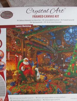 Weihnachtsbild auf Leinwand gemalt und mit Diamont Painting Steinen belegt 40 x 50 cm - Gefell (Thüringen)