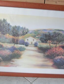 Wandbild/ mediterrane Landschaft/ inkl. Holzrahmen in braun - Duisburg