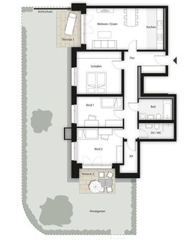 Verkaufsstart | Großzügige 4-Zimmer-Wohnung mit zwei Terrassen und eigenem Garten - Herzogenaurach