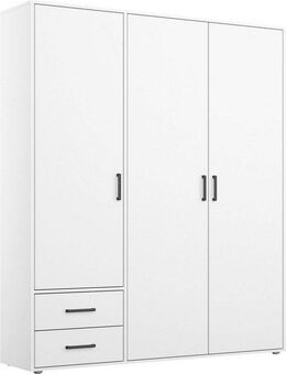rauch Drehtürenschrank Kleiderschrank Schrank Garderobe Wäscheschrank VOYAGER (in 3 verschiedenen Ausstattungen BASIC/CLASSIC/PREMIUM) moderne Griffe in Graumetallic mit Außenschubkästen MADE IN GERMANY