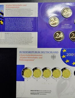 5 x 2 Euro BRD 2009 "10 Jahre Wirtschafts-u.Währungsunion" PP, Neu, OVP - Büren