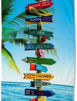 good morning Strandtuch Beach Sign, Microfaser (1-St), Mikrofaser, 100x180, Schnelltrocknend, Sommer, Strand, Erwachsene