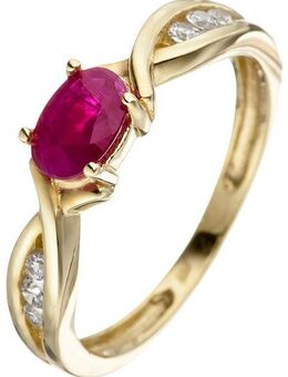JOBO Goldring, 333 Gold mit Rubin und Zirkonia
