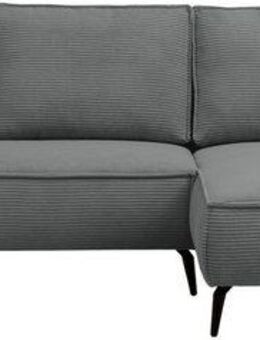 andas Ecksofa TVINNU, L-Form, 275cm, in Cord und Leinenoptik, wahlweise Recamiere rechts/links, schwarze Füße, bequemer Sitzkomfort