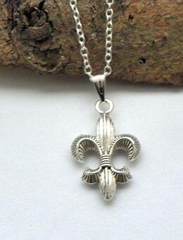 ☝️☝️☝️ Halskette, 925 Silber plat. + Anhänger Fleur de Lis, NEU ⭐⭐⭐⭐⭐ - Gersthofen