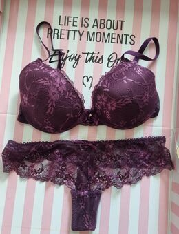 Unterwäsche Set ungetragen neuwertig Lila mit Spitze 75C String Größe S-M - Berlin