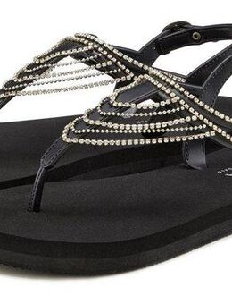 LASCANA Sommerschuh Badesandale Sandale, Badeschuh, Sommerschuh, Zehentrenner mit Strass-Kette VEGAN