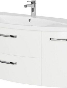 Saphir Waschtisch Serie 4010 Keramik-Waschtisch mit Unterschrank, 144 cm breit, Waschplatz mit 2 Türen, 2 Schubladen, Badmöbel-Set mit Waschtisch