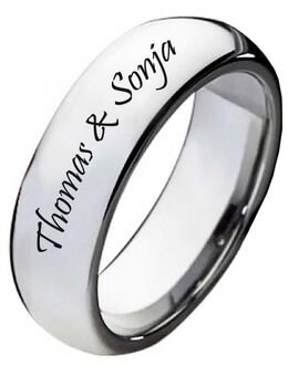 Damenring Wolframring DW129 mit Außengravur - Aholming