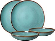like. by Villeroy & Boch Geschirr-Set Lave glacé (4-tlg), 2 Personen, Steingut, Effektglasur, Steingut