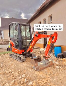 Minibagger Vermietung - Mieten - Bagger -Kubota - Baumaachine - Heubach
