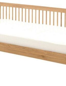 Home affaire Einzelbett Forrest 90/200 aus massiver Eiche, Oberfläche geölt, stabil gebaut (B/H/T ca. 207,5x68x97,5cm, inkl. Massivholz Rolllattenrost), aus massiver Eiche geölt, LF 90x200 cm, wahlweise mit Bettschublade