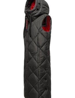 Navahoo Steppweste Schnuckel warme Damen Outdoor-Weste lang mit Kapuze