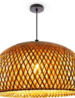 Paco Home Pendelleuchte PESA, ohne Leuchtmittel, Hängeleuchte Bambus Korblampen Boho Rattan Optik Natur E27