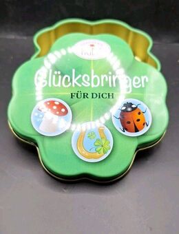Dose "Glücksbringer für Dich" von Heidel in Kleeblatt Form ca 9cm breit 3cm hoch - Essen