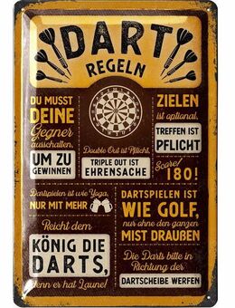 Lustiges Blechschild Dart Regeln - Lanolu 20x30 cm - Hamburg
