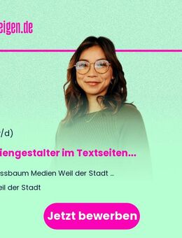 Mediengestalter (m/w/d) im Textseitenlayout - Weil der Stadt