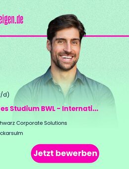 Duales Studium BWL - International Business 2026 (m/w/d) - Neckarsulm