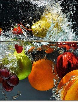 Artland Glasbild Spritzendes Obst auf dem Wasser, Lebensmittel (1 St), in verschiedenen Größen