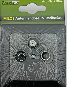 Milos Unterputz Antennendose Anthrazit inkl. Rahmen - Kiel