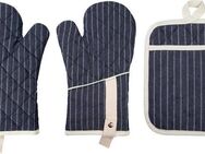stuco Topfhandschuhe gestreift, (Set, 3-tlg., bestehend aus 2x Ofenhandschuh, 1x Küchengreifhilfe)