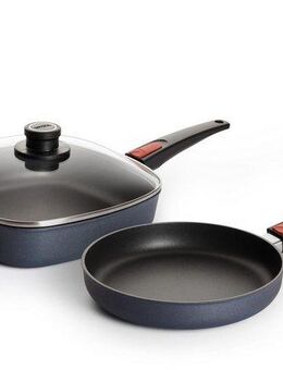 WOLL MADE IN GERMANY Pfannen-Set Diamond Lite, Aluminiumguss (Set, 3-tlg., 1x Eckpfanne 26x26 cm, 1x Bratpfanne Ø 24 cm), Induktion, Made in Germany