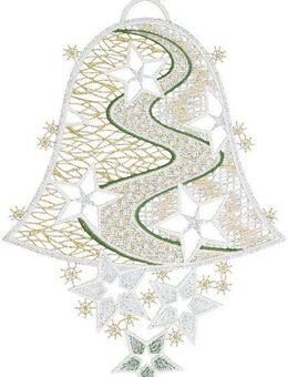 W. Reuter & Sohn - Plauener Spitze® Fensterbild Glocke, Made in Germany