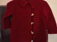 Weinrote Jacke - Strickweste - Gr. 116/ 122 ? - siehe Maße - handmade - Pirmasens