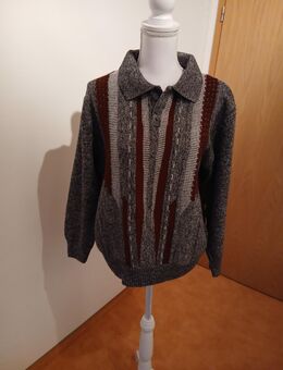 Strickpullover grau/rot Ammann Strickmoden, neu nie getragen, - Mamming